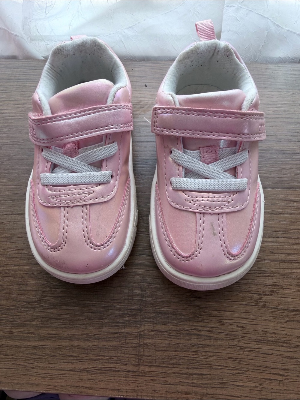 Carter's Pink Velcro & Lace Toddler Sneakers